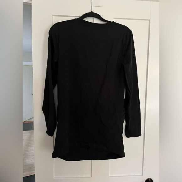 J. Crew NWT Basic Black Long Sleeve Maternity T-shirt medium - Picture 4 of 4